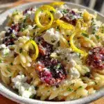 fresh lemon herb orzo pasta salad - featured image
