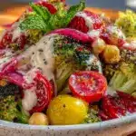 fresh mediterranean broccoli salad - featured image