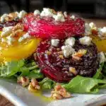 fresh roasted beet and goat cheese salad - featured image