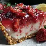 frozen strawberry lemonade pie - featured image