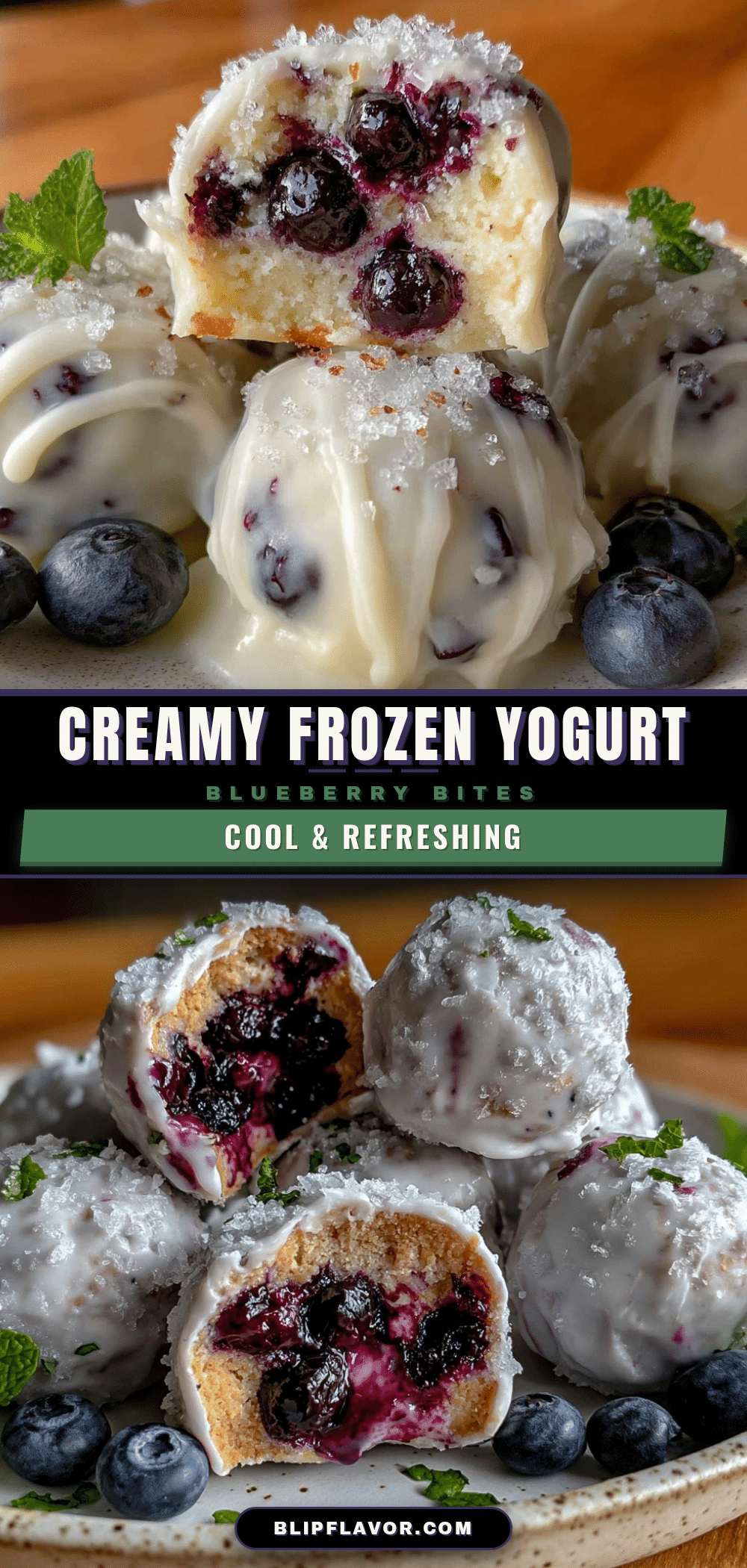 frozen yogurt covered blueberry bites recipe