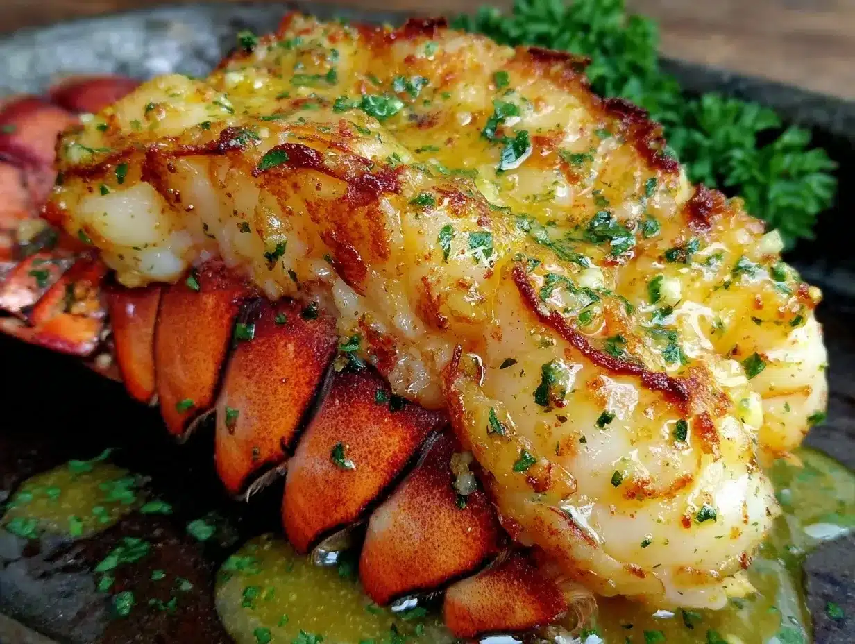 garlic butter baked lobster tail preparation steps