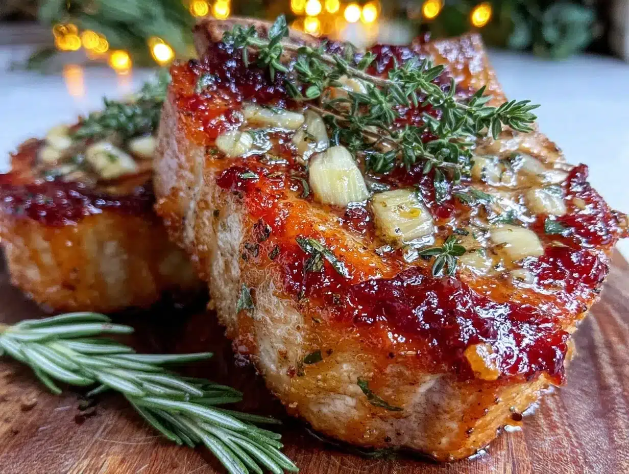 garlic herb butter pan-seared pork chops preparation steps