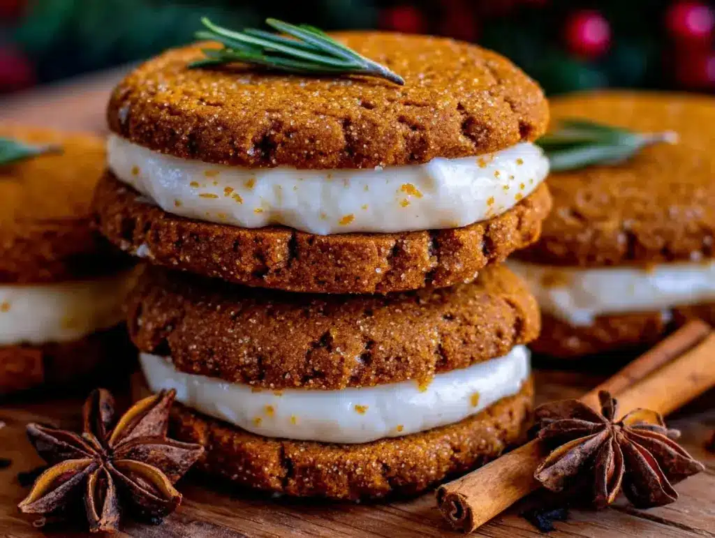 gingerbread sandwich cookies - featured image