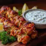 grilled chicken souvlaki skewers - featured image
