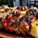 grilled hawaiian chicken kabobs - featured image