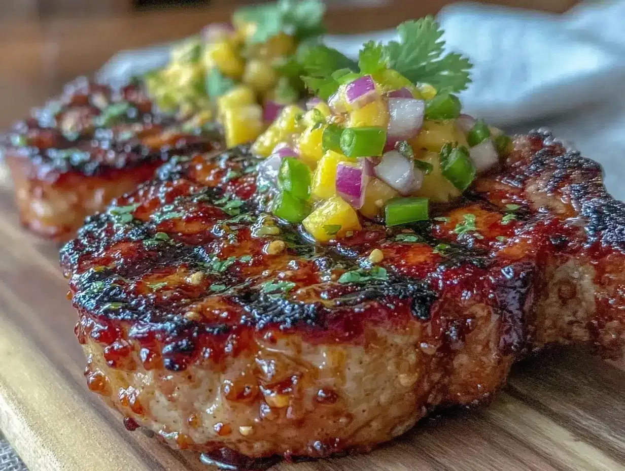 grilled honey sriracha pork chops preparation steps
