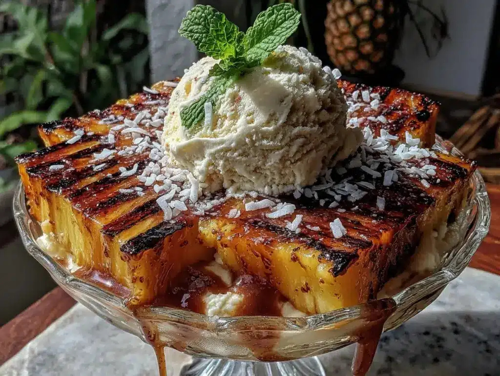 grilled pineapple sundae - featured image