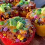 ground turkey taco stuffed peppers - featured image