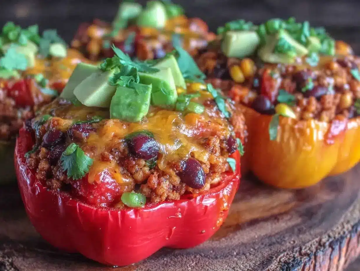 ground turkey taco stuffed peppers preparation steps