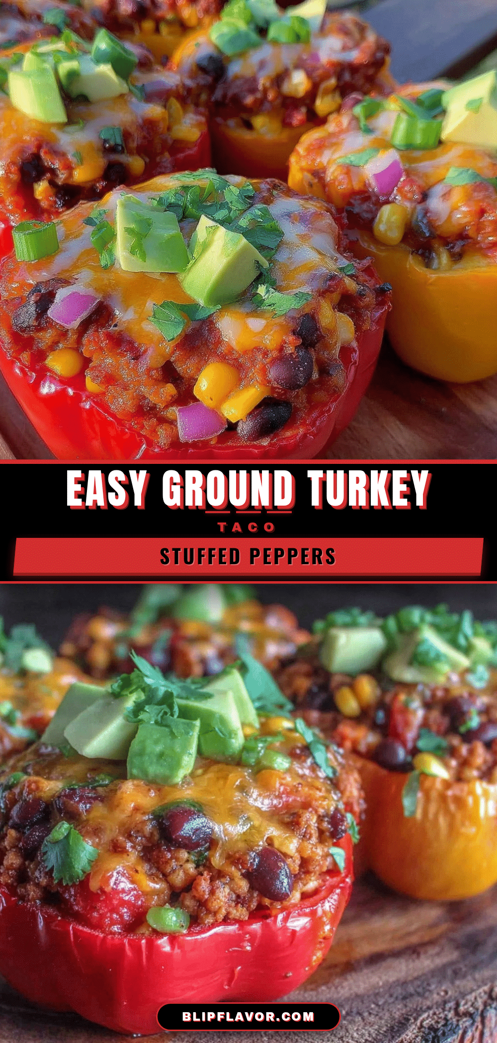 ground turkey taco stuffed peppers recipe