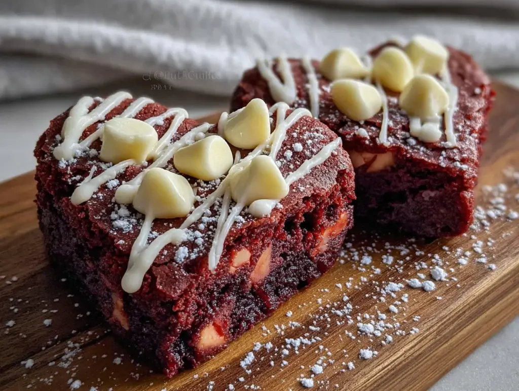 heart-shaped red velvet brownies - featured image