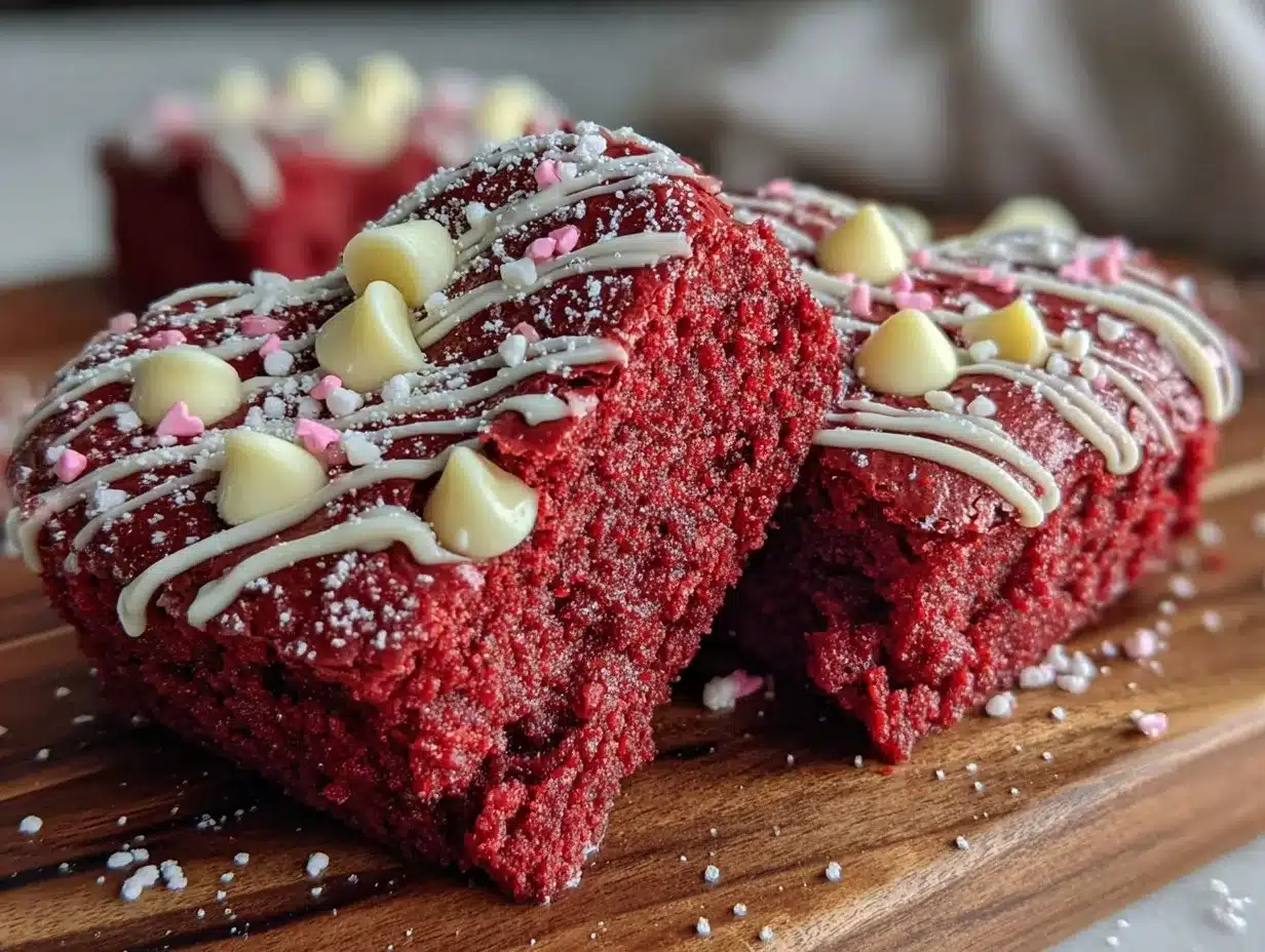 heart-shaped red velvet brownies preparation steps