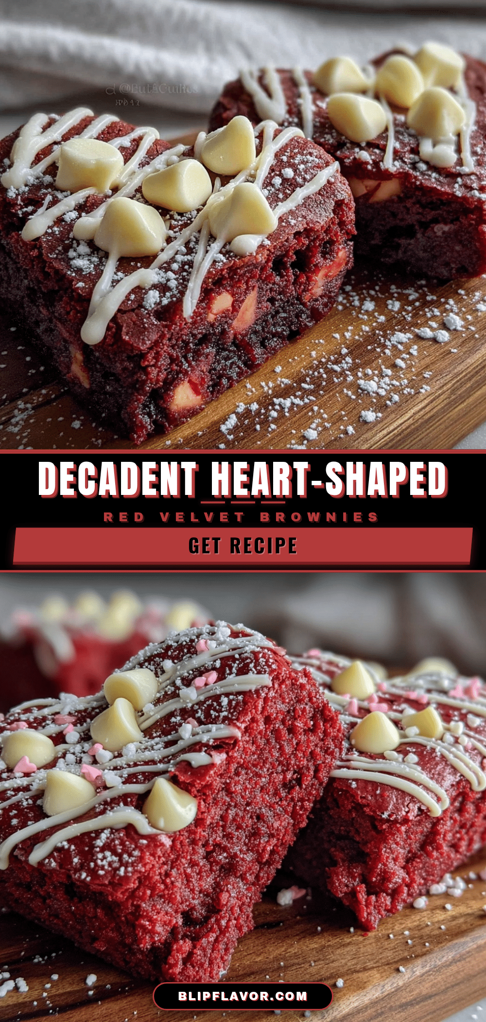 heart-shaped red velvet brownies recipe