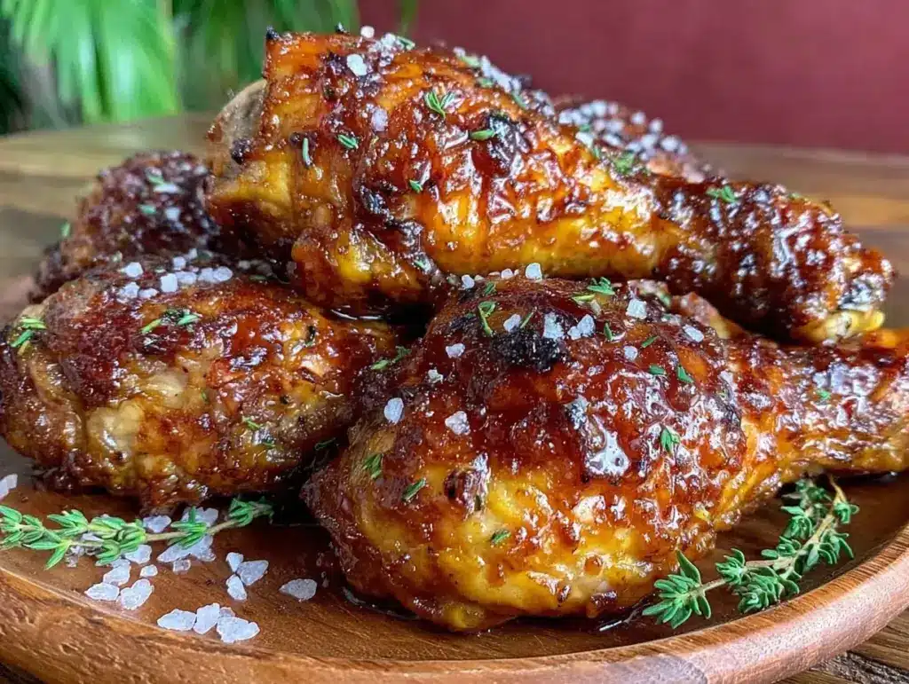 honey-glazed BBQ chicken drumsticks - featured image