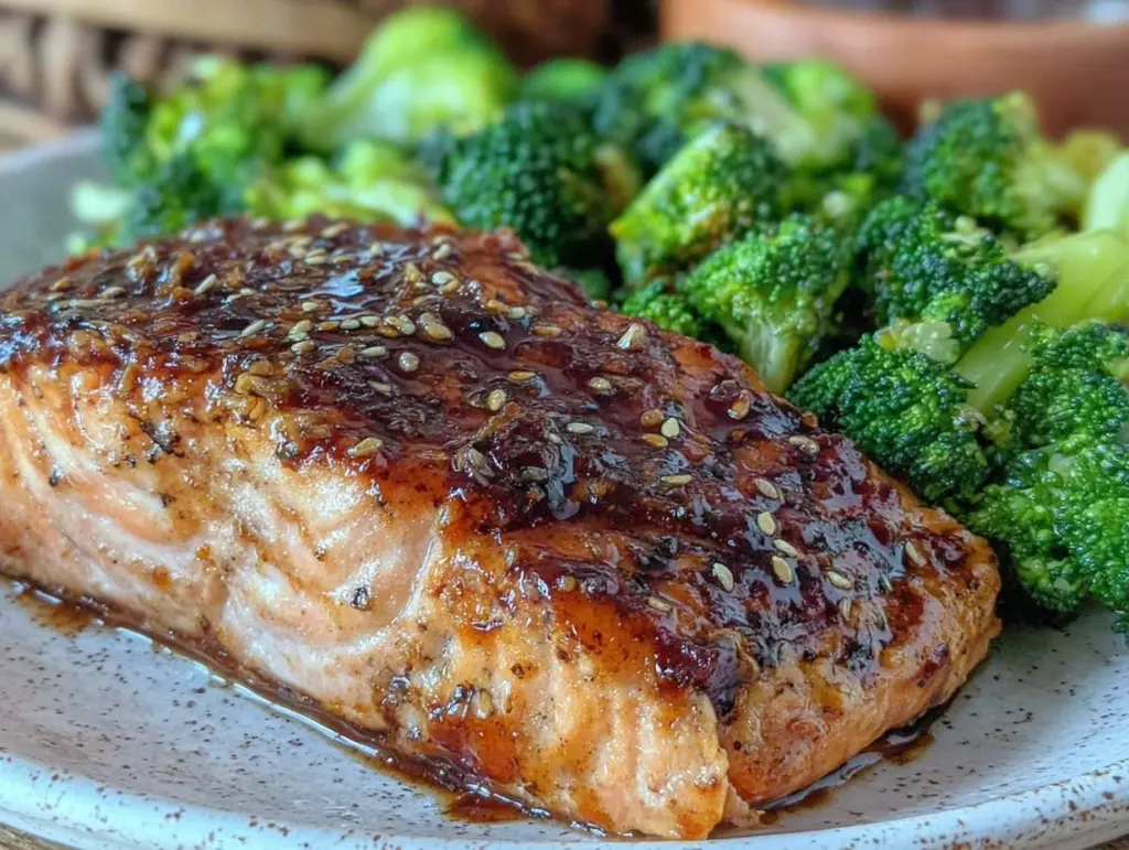 honey soy glazed baked salmon - featured image