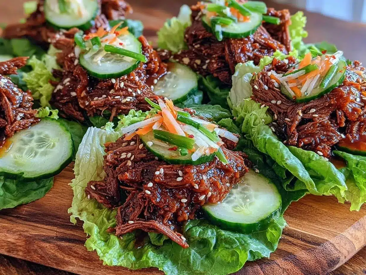 Korean beef bulgogi lettuce wraps preparation steps