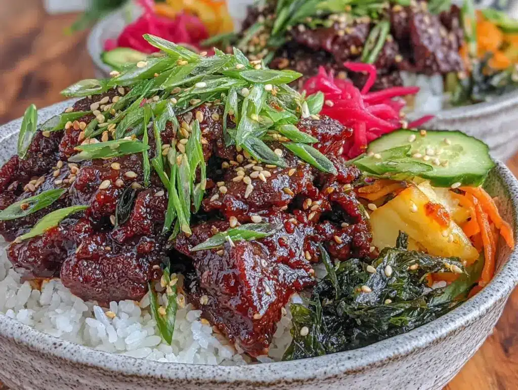 korean ground beef bulgogi bowls - featured image