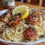 lemon butter garlic scallop linguine - featured image