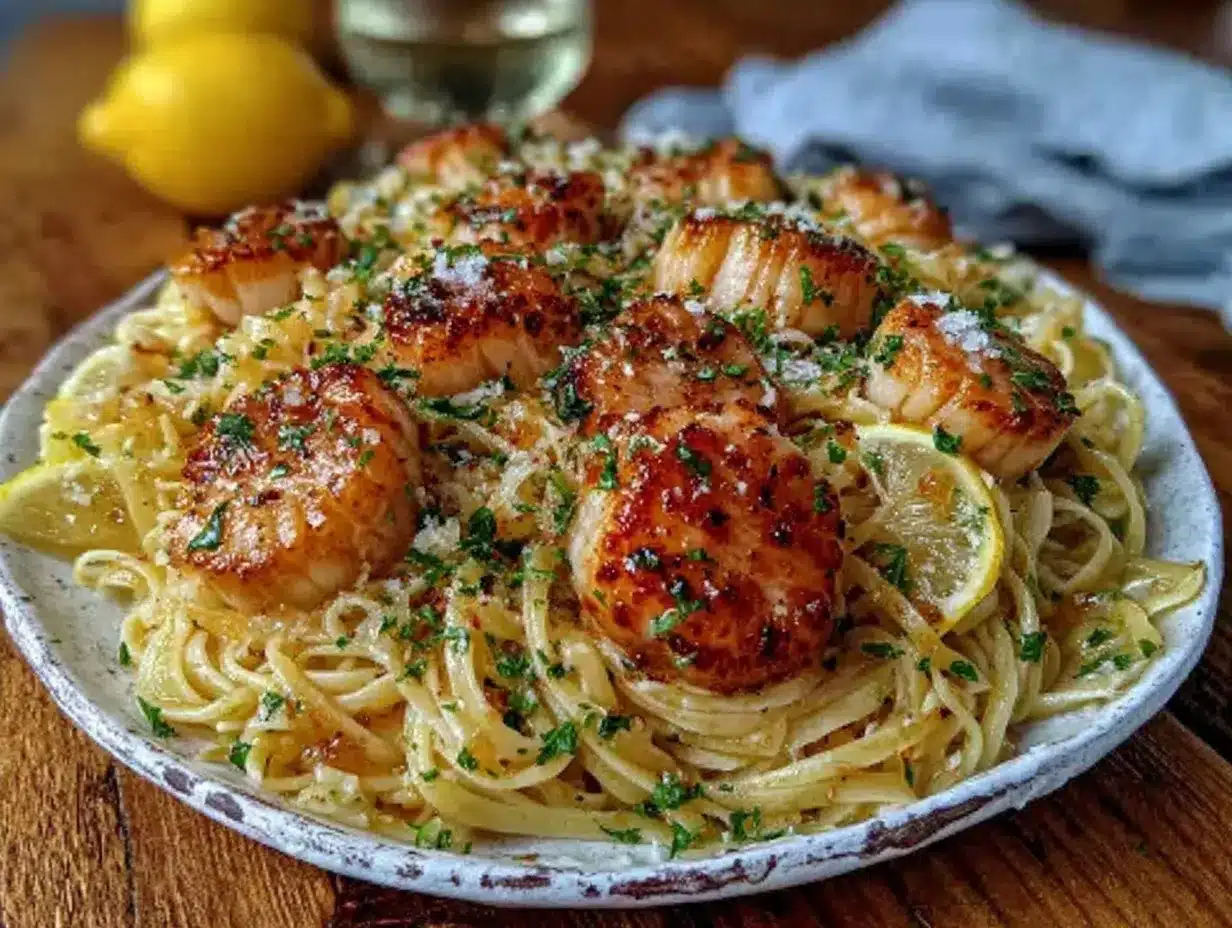 lemon butter garlic scallop linguine preparation steps
