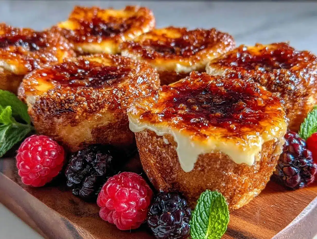 mini crème brûlée French toast cups preparation steps