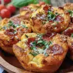 mini pepperoni pizza muffin cups - featured image