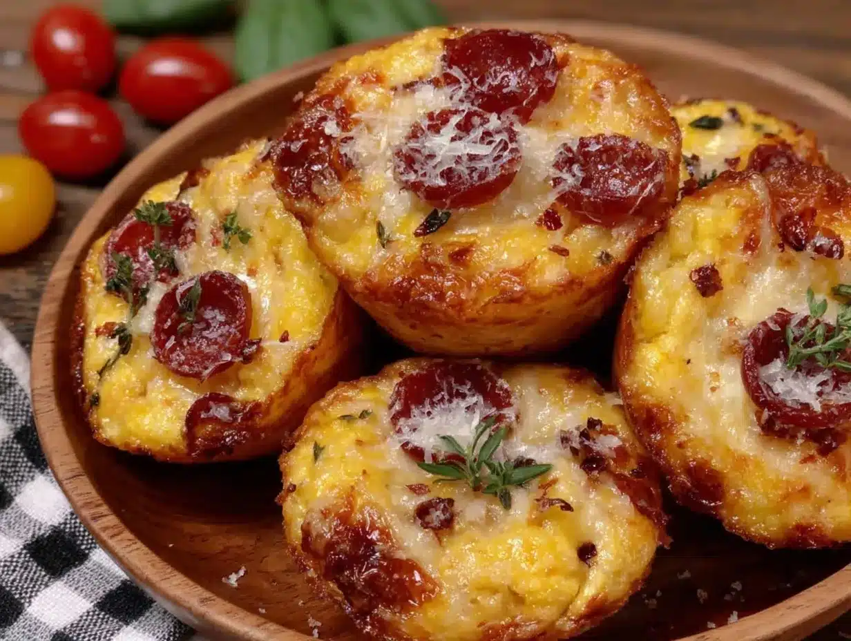 mini pepperoni pizza muffin cups preparation steps
