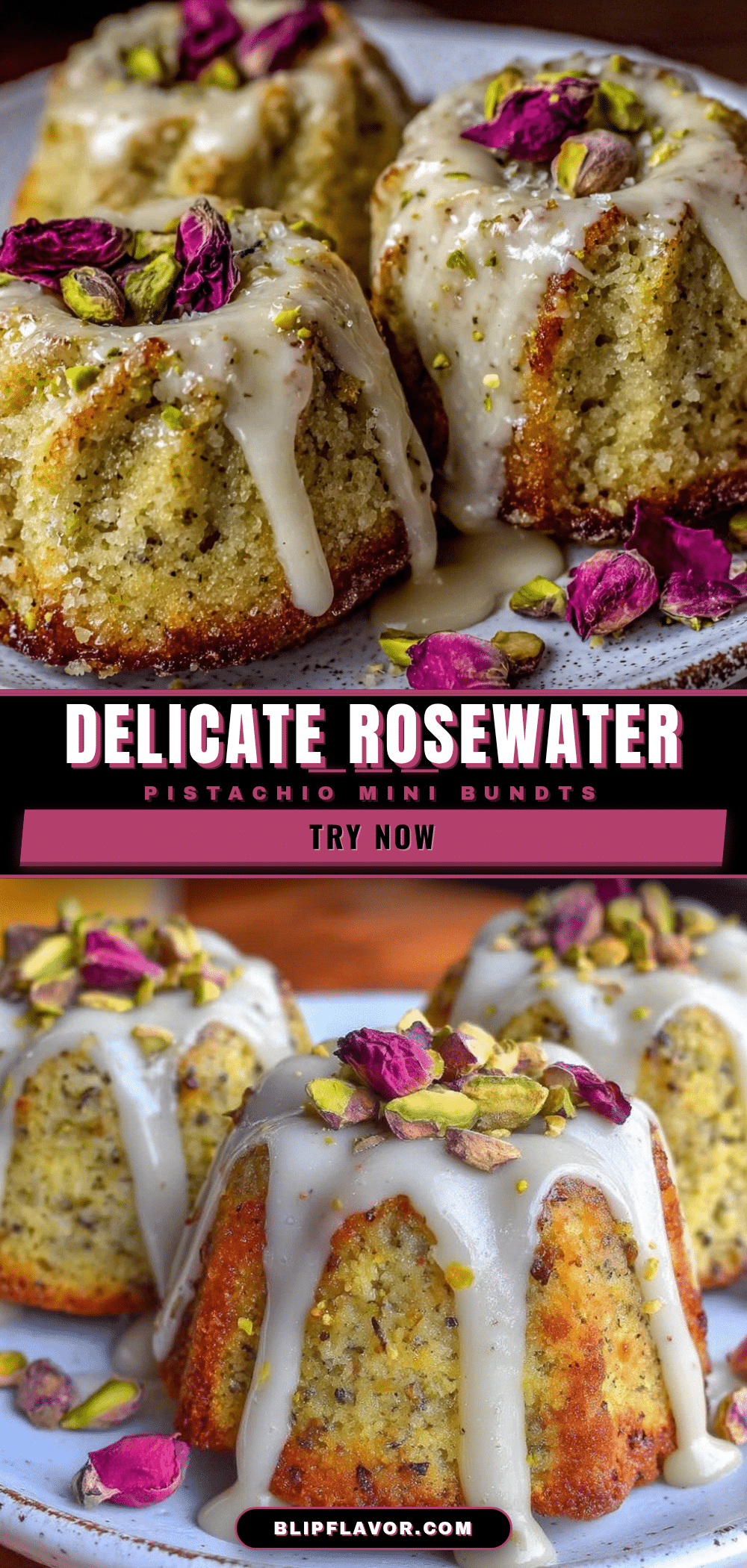 mini rosewater pistachio bundt cakes recipe
