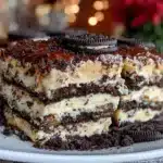 no bake Oreo peanut butter icebox cake - featured image