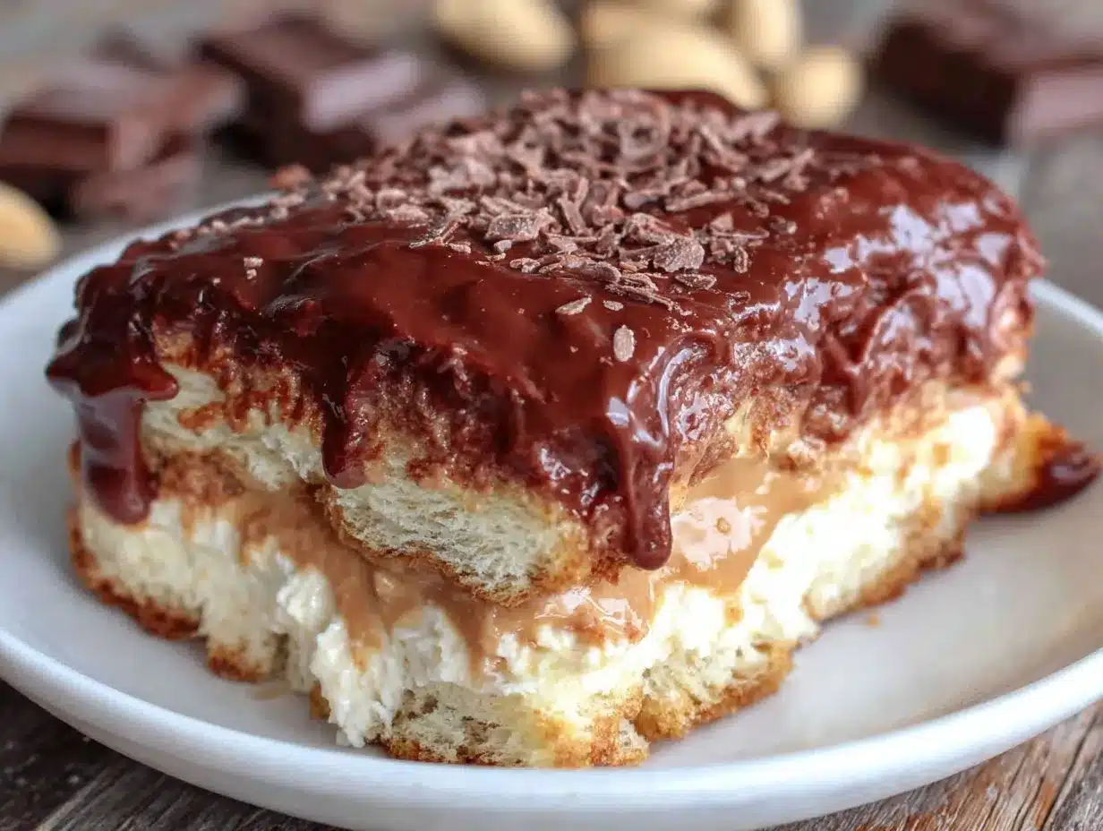no bake peanut butter chocolate eclair cake preparation steps