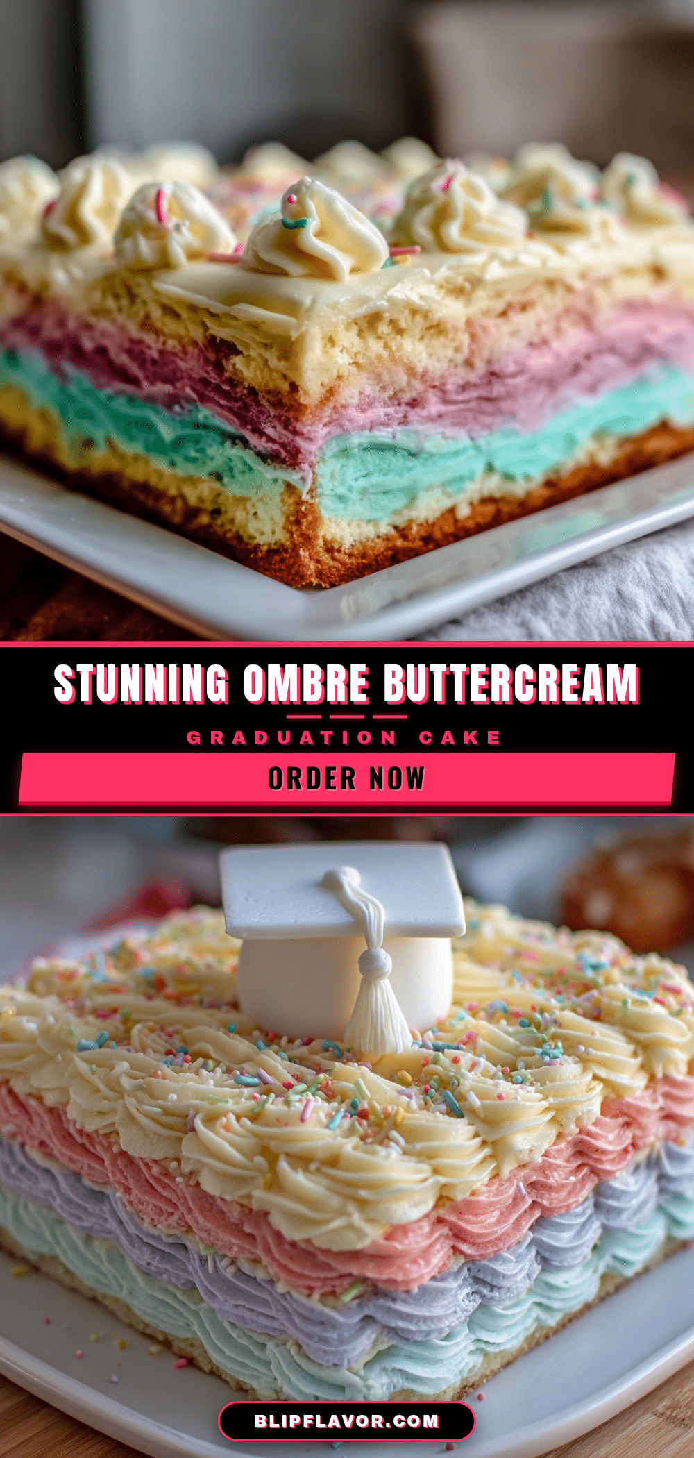 ombre buttercream graduation sheet cake recipe