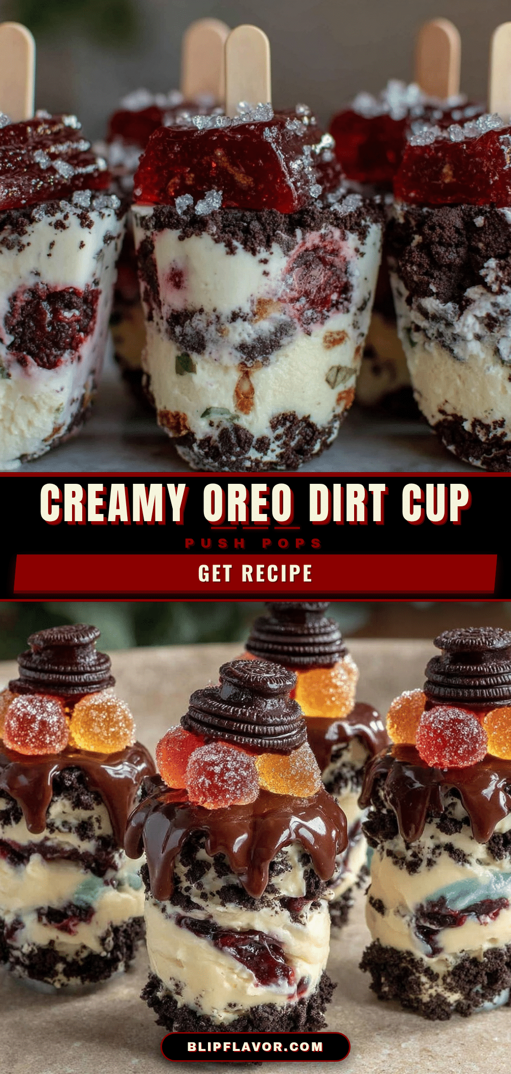 Oreo dirt cup push pops recipe
