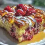 overnight strawberry cream cheese french toast bake - featured image