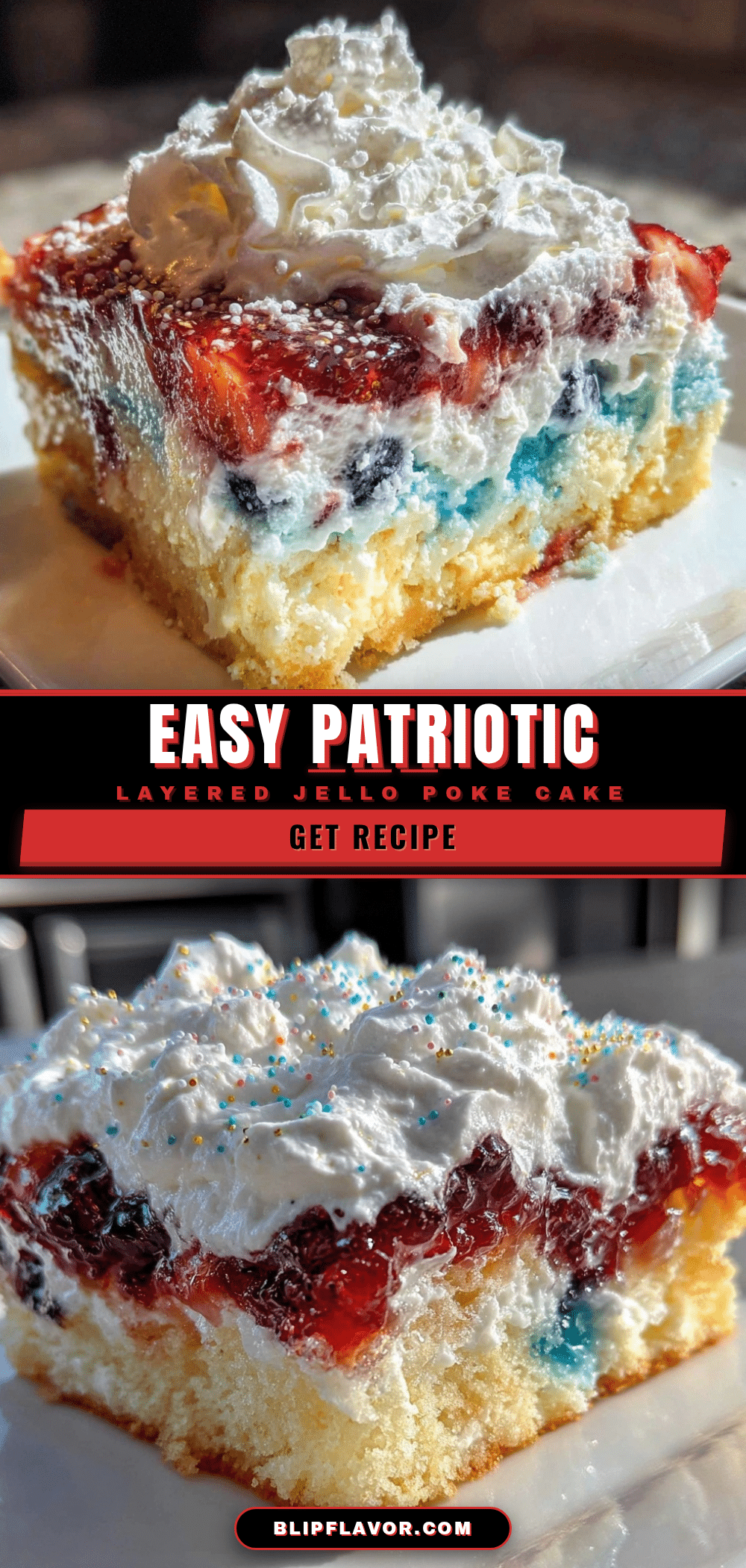 patriotic layered jello poke cake recipe