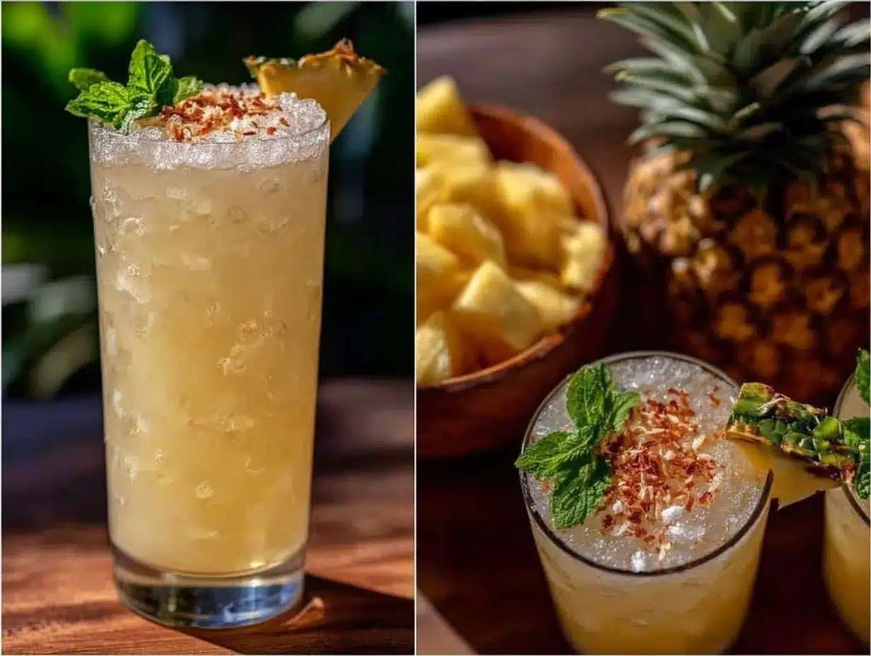 pineapple coconut refresher smoothie preparation steps