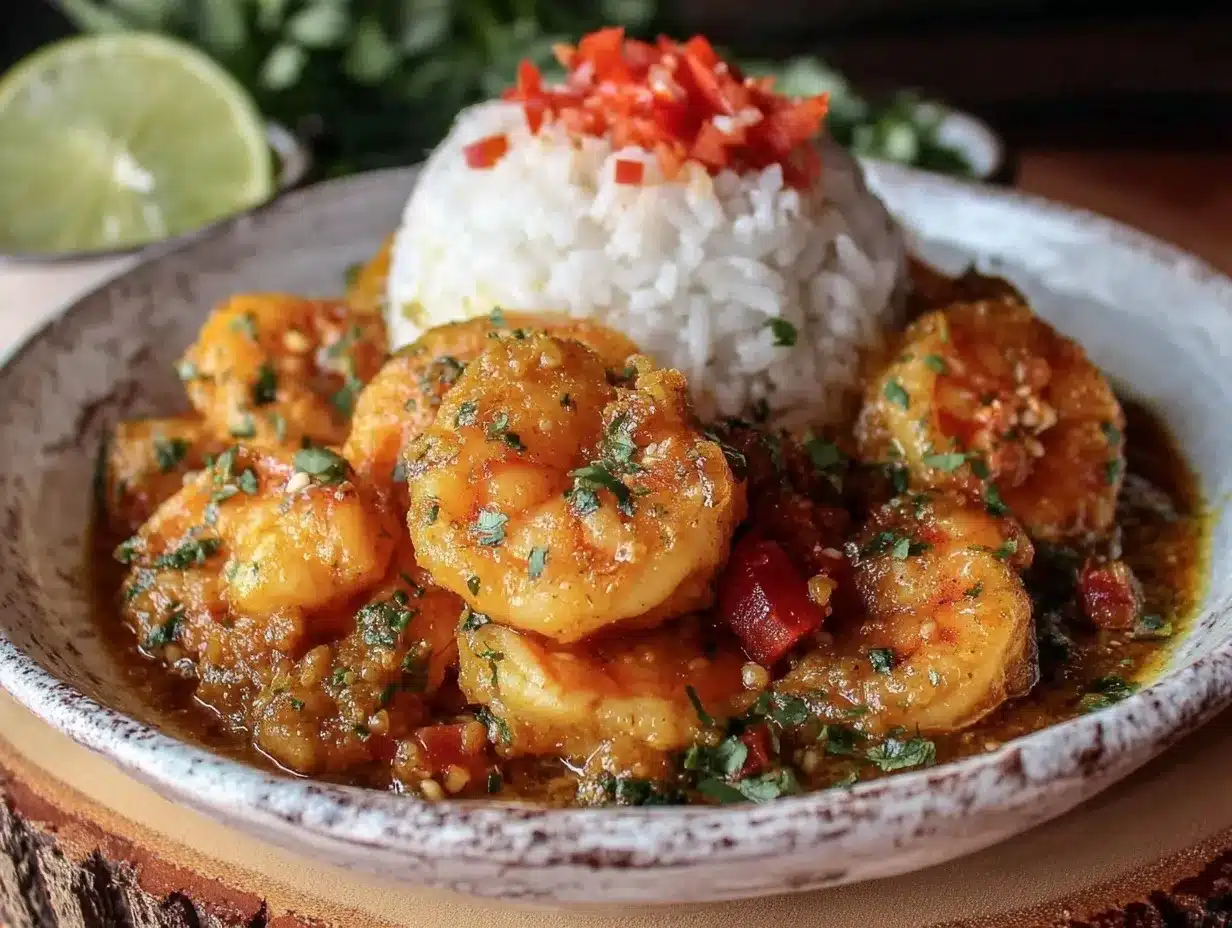 quick creamy coconut curry shrimp preparation steps