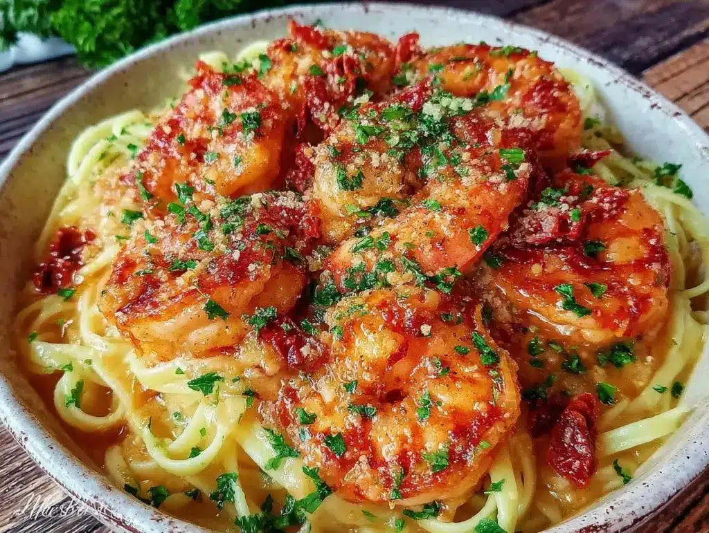 quick creamy tuscan butter shrimp - featured image