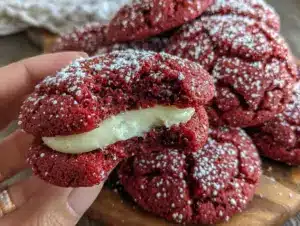red velvet crinkle cookies - featured image