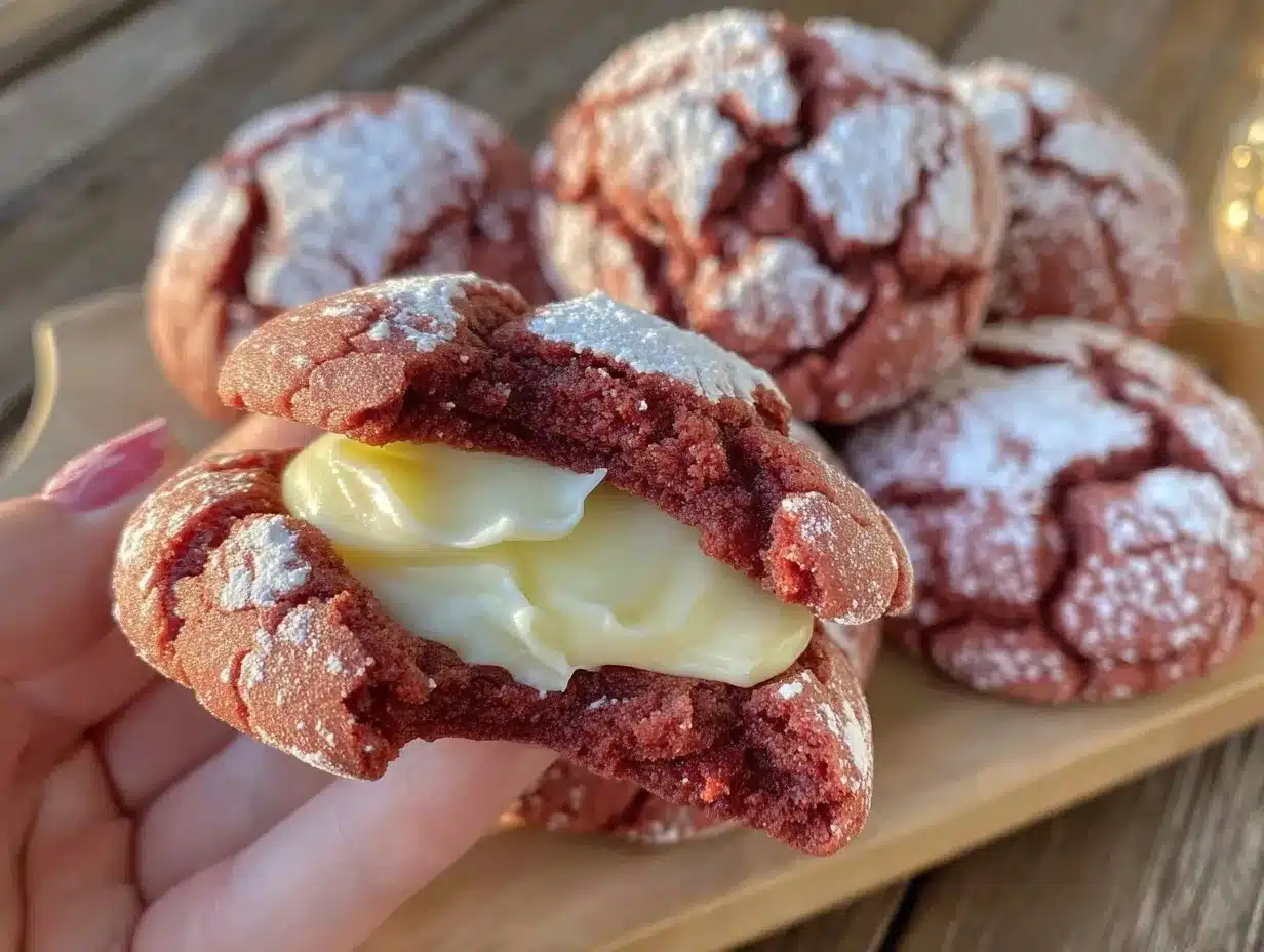 red velvet crinkle cookies preparation steps