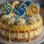 school colors drip cake - featured image