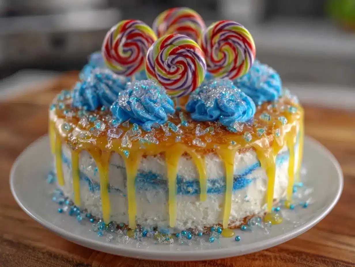 school colors drip cake preparation steps