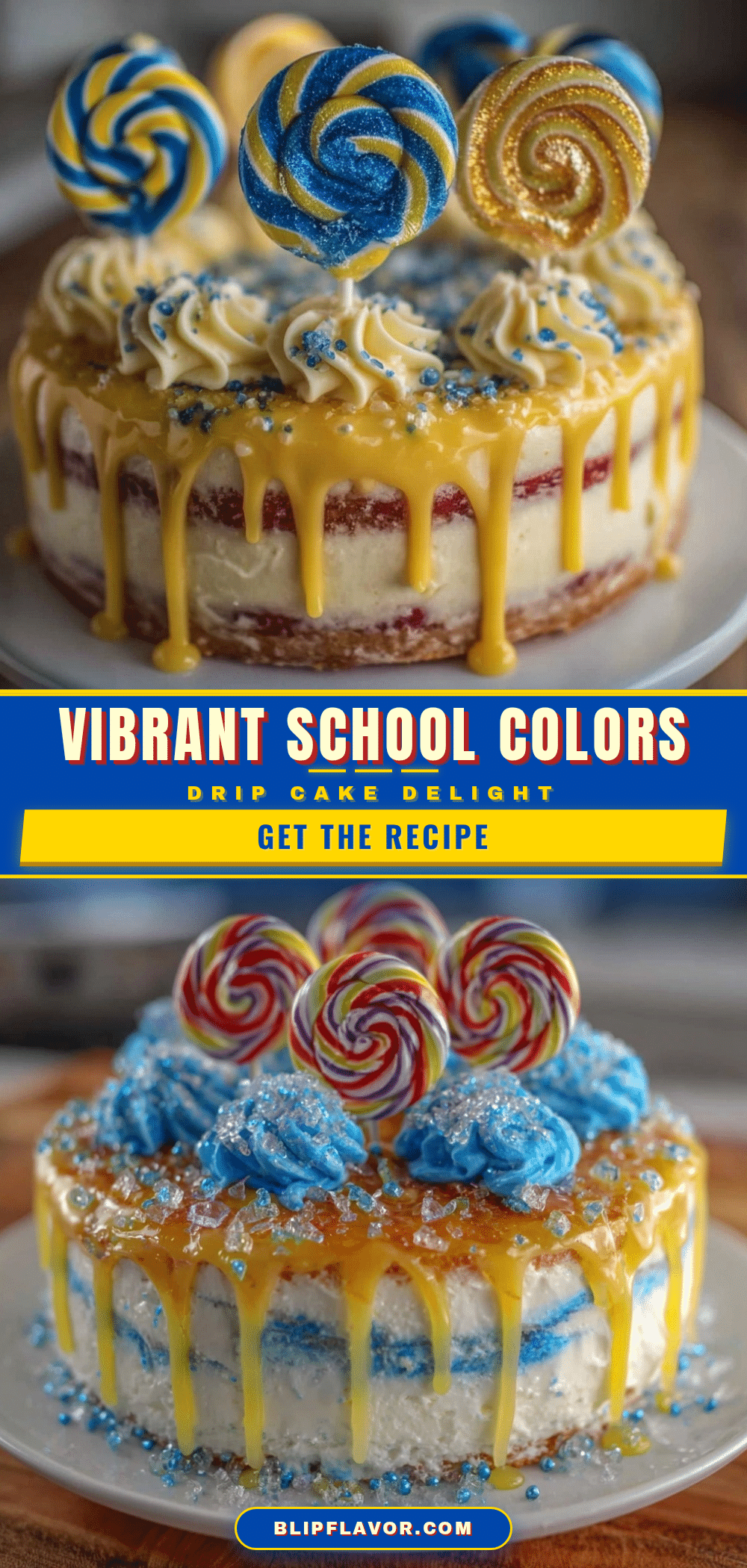 school colors drip cake recipe