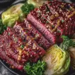 slow cooker corned beef and cabbage - featured image