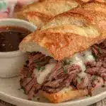 slow cooker french dip sandwich - featured image