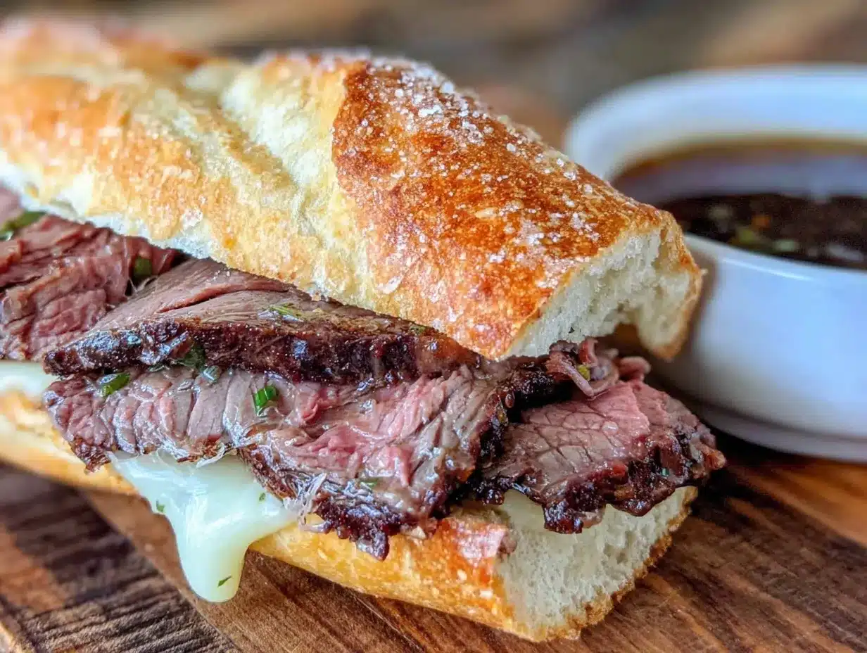 slow cooker french dip sandwich preparation steps