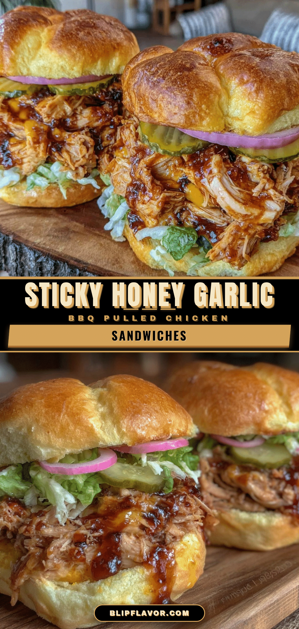 slow cooker honey garlic bbq pulled chicken sandwiches recipe