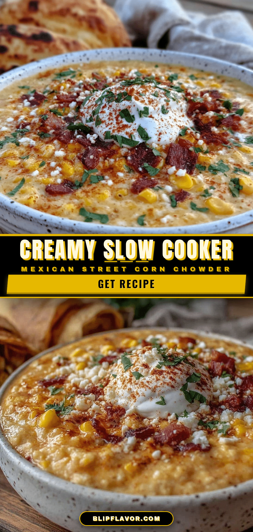 slow cooker Mexican street corn chowder recipe