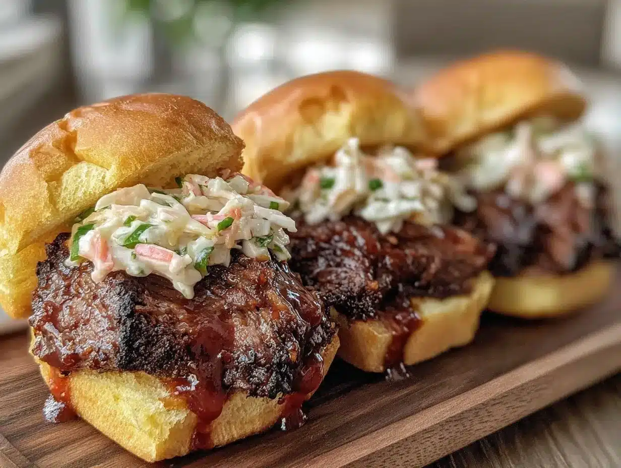 smoked bourbon bbq brisket sliders preparation steps