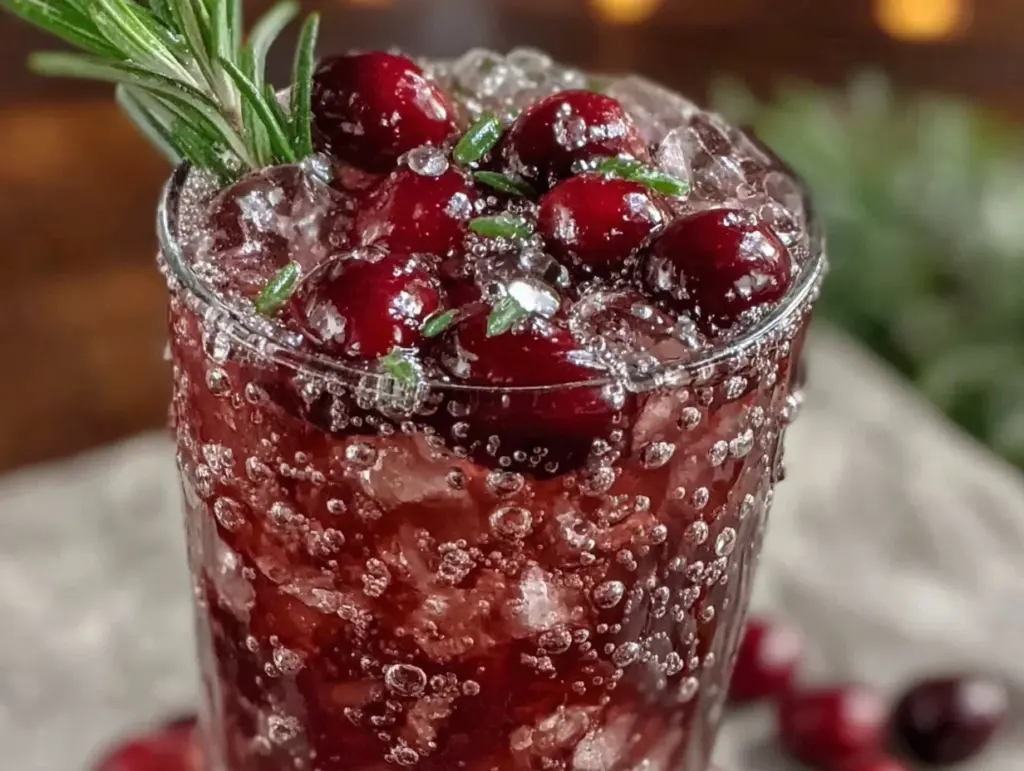 sparkling cranberry mocktail - featured image