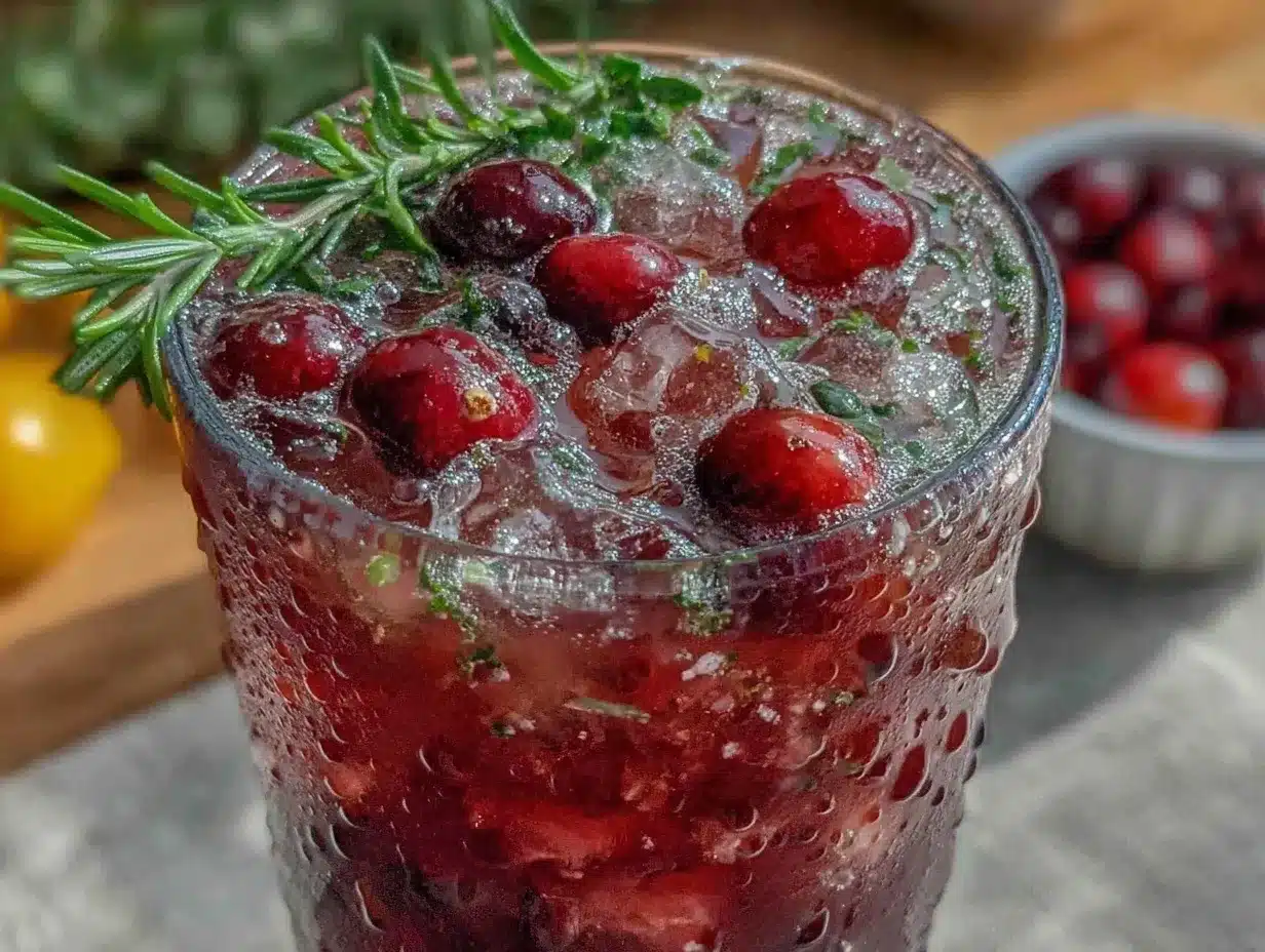 sparkling cranberry mocktail preparation steps